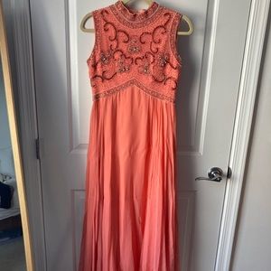 Vintage 60’s Coral Beaded Evening Gown